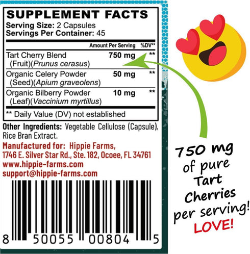 Tart Cherry Capsules & Gummies - Lumberjack Strength Blend (90 Count Capsules, Grown in USA)