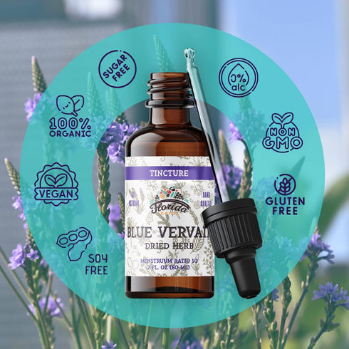 Blue Vervain Herb Organic Extract - Natural Vervain Supplement for Men & Women, Made in USA, 2 oz