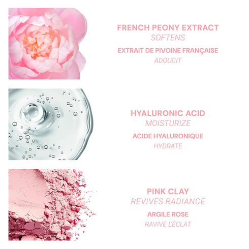 Panier des Sens Face Mask Hydration & Radiance, with Hyaluronic Acid + Pink Clay + Rose Oil, 98% Natural Ingredients,