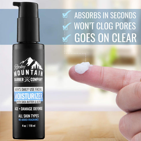 Men's Face Moisturizer with Shea Butter, Jojoba Oil, Argan Oil & Glycerin - Fragrance-Free for All Skin Types