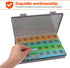 SOPOTUTU 28-Compartment Large Capacity Weekly Pill Organizer, Portable Medication Dispenser with Separate Slots
