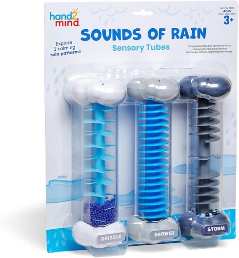 hand2mind Calming Sounds Sensory Tubes, Rain Sound Fidget Tubes, Rain Stick Instrument,