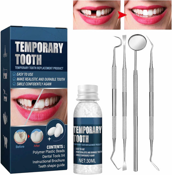 Tooth Repair Kit, Moldable Tooth Filling Repair Kit for Temporary Tooth Replacement, Dental Care Kit for Home