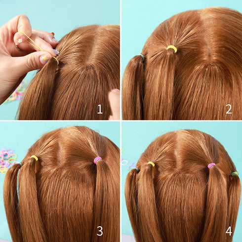 YGDZ 4000pcs Elastic Hair Bands, Clear & Colorful Hair Ties for Baby Kids Toddlers (2000pcs Clear + 2000pcs Colorful)
