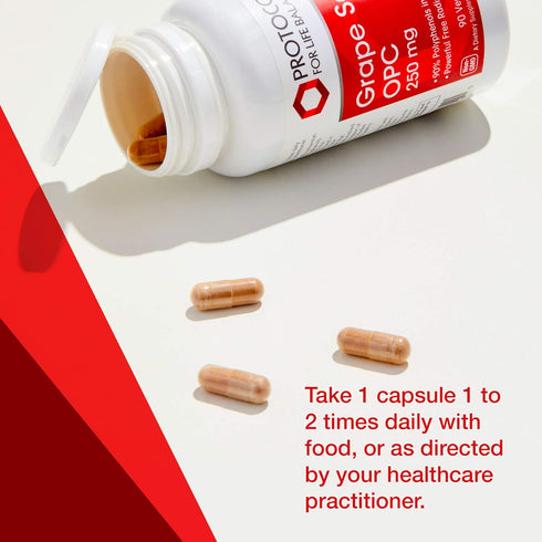 Protocol Grape Seed OPC | 50mg, 90% Polyphenols with Rutin & Amla Fruit Extract | Non-GMO & Kosher Veg Caps