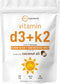 Micro Ingredients Vitamin D3 5000 IU Plus K2 (MK-7) 100 mcg - 300 Virgin Coconut Oil Softgels for Bone and Immune Health