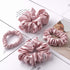 MTSNOO 100% Pure 22 Momme Mulberry Silk Scrunchies for Hair & Sleep, 4 Pack, Rosy Pink