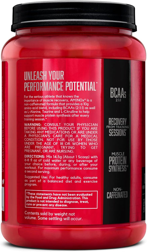 BSN Amino X Muscle Recovery Powder with BCAAs, 10g Amino Acids, Keto Friendly, Watermelon Flavor, 70 Servings