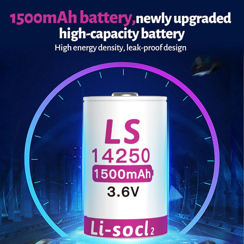 OHZHAO 10-Pack 1500mAh LS14250 3.6v er14250 Lithium Batteries, High-Capacity Battery for SAFT Water Electricity Meter