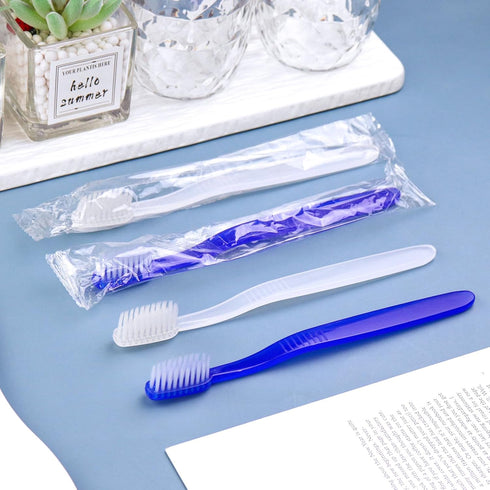 50 pcs Prepasted Disposable Toothbrushes, Bulk Individually Wrapped Pre-Pasted Soft Toothbrush, Single Use Travel