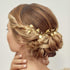 Sither Bridal Leaf Headband, Gold Hair Vine Headband for Wedding Flower Girl, Boho Hair Accessory