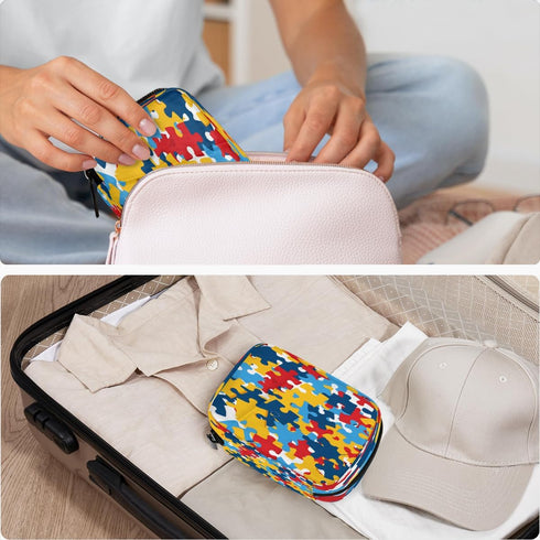 Skerhhux 7 Colorful Pattern Art Pill Case Travel Pill Organizer Weekly Day Portable with Zipper Medicine Box Pill Case