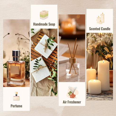 Set, Kit(6x10ML) Men Essential Oils Fragrance Oil for Diffuser, Leather, Tobacco, Cedar, Bourbon Whisky, Bergamot