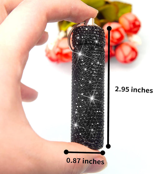 Yuchew Bling Pill Case Pill Container Rhinestone Pill Box Portable Waterproof Pocket Pill Holder Bottle Storage
