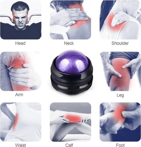 Solacium Manual Massage Roller Ball - Massager and Therapy Tool for Sore Muscles, Shoulders, Arms, Neck, Back, Feet