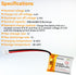 Ransanx 3.7V 200mAh 502025 2.0 (2 Lipo Battery Rechargeable Lithium Polymer Battery with Micro JST Connector Integrated