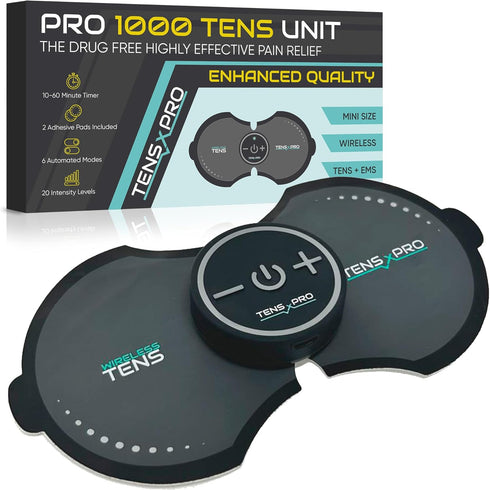 Pro 1000 Wireless Tens Unit for Pain Relief, Mini Tens Massager, Portable Electric Muscle Stimulator
