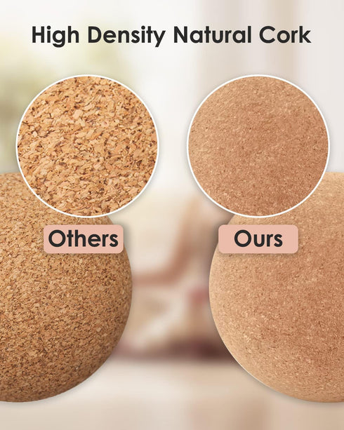 Set, 2.5''+2.5''+3.15'' KITWILD Cork Massage Ball High Density Fine Particles Massage Ball for Deep Tissue Muscle