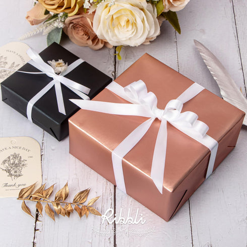 Ribbli Double Faced White Satin Ribbon - 1/4” x 25 Yards for Bows, Gift Wrapping, Floral Arrangement