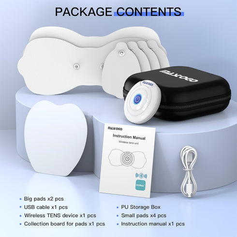 Wireless TENS & EMS Unit Back Pain Relief Massager - APP Controlled Bluetooth EMS Muscle Stimulator Machine for Back