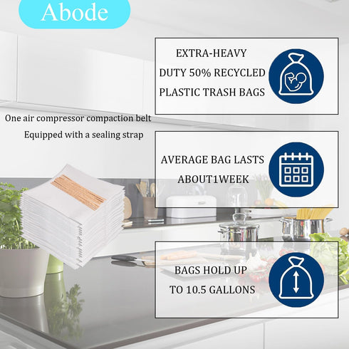 W10165294RB Trash Compactor Bags, 15-Inches for Whirlpool KitchenAid, 30 Pack