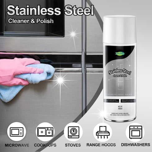 Stainless Steel Cleaner Spray, Kitchen Appliance Cleaner for Fingerprint and Residue Removal (Pack of 2)