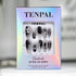 Medium Coffin Press on Nails, Handmade Ombre Black Glitter 3D Chrome False Nails with Glue for Women Girls 10pcs/Box