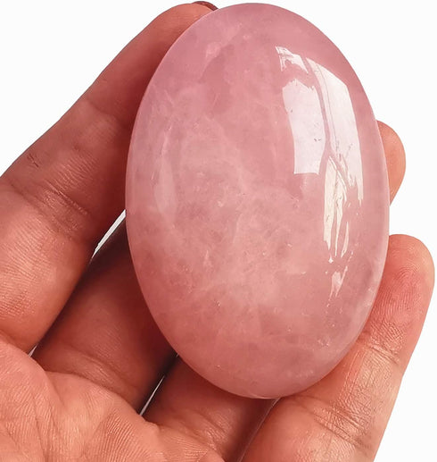 Natural Rose Quartz Oval Palm Pocket Healing Crystal Massage Spa Energy Stone,Healing Crystal for Therapy Geometry Chakra Balancing
