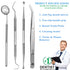 Dental Tools Set - 4 Pc Professional Stainless Steel Dental Pick, Tartar Remover, Oral Hygiene Care Kit