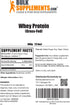 BulkSupplements.com Grass Fed Whey Protein Powder, Unflavored, Gluten-Free, 30g per Serving, 500g