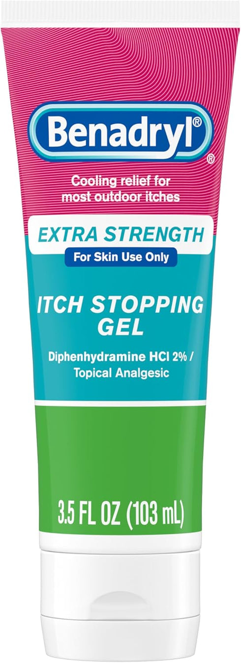 Benadryl Extra Strength Anti-Itch Topical Gel with 2% Diphenhydramine HCI for Itch Relief, 3.5 fl. oz