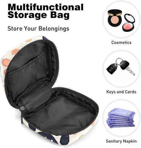 RODAILYCAY Cat Dog Animals Paw Menstrual Pad Purse for School, Tampons Collect Pouch for Women Girls, Soft Sanitary
