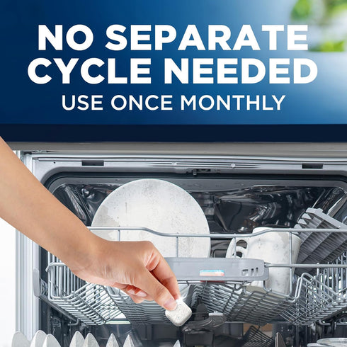 Finish Dishwasher Cleaner Tablets, 4 Count, Hygienically Cleans Hidden Grease, 4 Month Supply