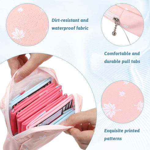 Skrfren 4 Pack Samll Portable Sanitary Napkin Storage Bag, Period Pouch for Purse Sanitary Pad Storage Bag Cute