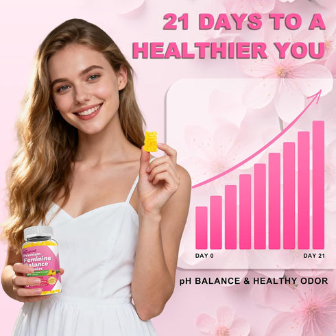Gummies Immune 60 Count Feminine Balance for Women, Premium PH Balance Supplement with Vitamin C & D for Women's