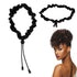 Sibba Hair Scrunchies, Satin Tie 2 PCS Adjustable Ponytails Holder, Invisible Black Silk Soft Elastic Bands