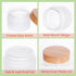 6Pcs Glass Cosmetic Containers, Frosted Glass Cream Jars with Wood Grain Lid, Leak-proof Empty Makeup Jar for Lotions,