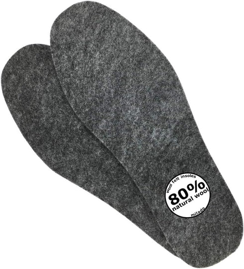Wool Felt Warm Insoles, Winter Heated Shoe Insoles for Men and Women (Men's 7/Women's 8)