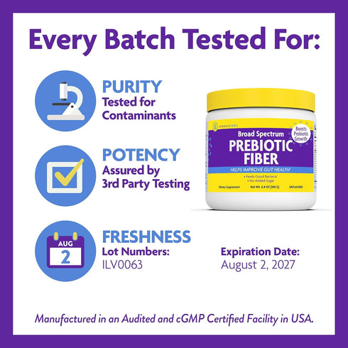 InnovixLabs Prebiotic Fiber Powder, High Fiber Supplement for Gut & Digestive Health, 30-Day Supply, No Added Sugar,