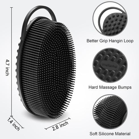 Metene 2 Pack Silicone Body Scrubber, Soft Exfoliating Body Scrubber for Shower and Bath Skincare Routine