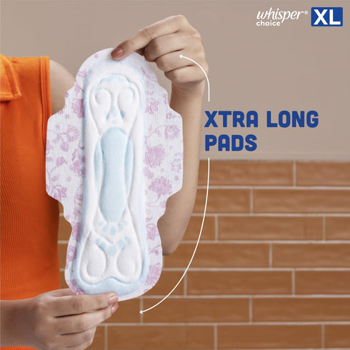 WHISPER 36 100% 20% Choice Sanitary Pads, XL Pads, Upto Stain Protection All Day, Longer Length for Better Coverage