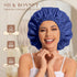 Satin Bonnet Hair Bonnet for Sleeping - Slouchy Beanie Hat for Women's Natural & Curly Hair, Navy