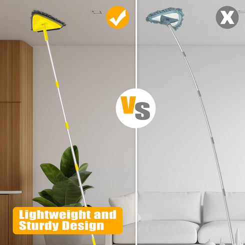 JEHONN Wall Mop with Long Handle, 80 Inches, 180° Collapsible Baseboard Cleaner Tool