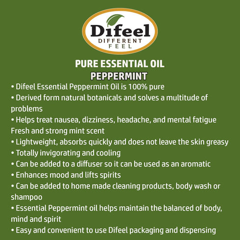 Difeel Essential Oils 100% Pure Peppermint Oil 1 ounce
