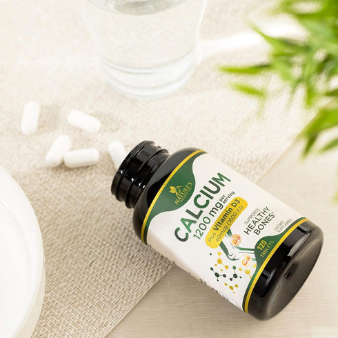 Calcium 1200 mg with Vitamin D3 - 120 Tablets - Supports Bone Strength, Teeth & Immune System