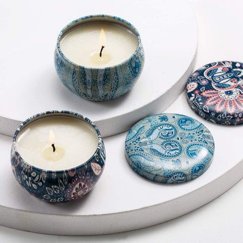 Set, 16 Pack Howemon Scented Candles Gift Natural Soy Wax Portable Travel Tin with Strongly Fragrance Essential Oils
