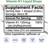 HoneyCombs Vitamin K1 Liquid Drops, High Potency for Bone Health, 1 Fl oz