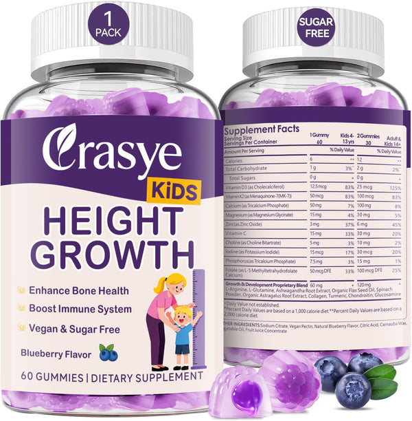 Height Growth Gummies for Kids & Teens - Calcium, Vitamin D3 +