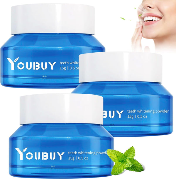 Teeth Whitening Powder, Natural Whitener, Instant Stain Removal, Fresh Breath (3PCS)