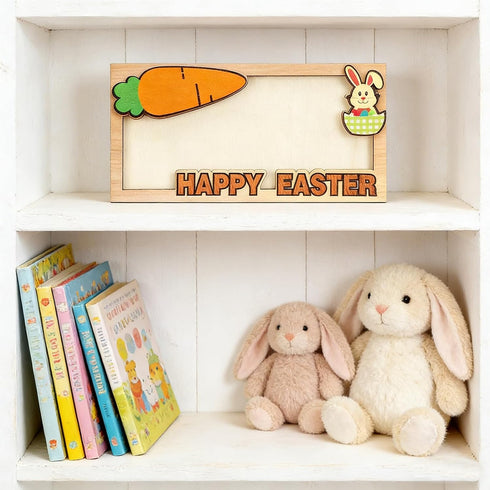 SJFBJNJHJ 6 Pcs Easter Money Holders, Wooden Bunny Card Easter Money Holders for Cash, Basket Stuffer and Spring Box